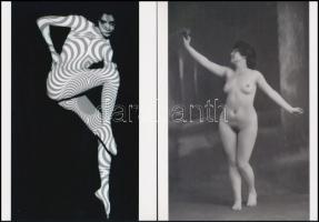 cca 1880 és 1980 Száz év különbség az aktfotózásban, 2 db modern nagyítás, jelzés nélkül, 21x15 cm