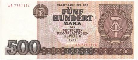NDK 1985. 500M kiadatlan "AB 7781174" T:AU GDR 1985. 500 Mark unissued "AB 7781174" C:AU Krause P#33
