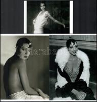 cca 1931 előtti felvételek Josephine Baker (1906-1975) francia énekesnőről, 3 db modern nagyítás, jelzés nélkül, 21x15 cm és 10x15 cm