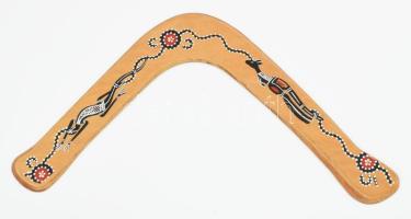 Ausztrál bumeráng, fa, jelzéssel, hibátlan, h: 42 cm