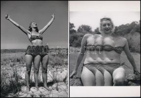 cca 1954 Weegee (korábban Arthur (Usher) Fellig (1899-1968) amerikai fotográfus trükk felvételei, 2 ...