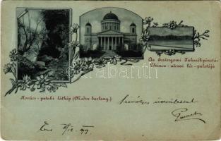 1899 (Vorläufer) Esztergom, Bazilika, Takarékpénztár Lőrinc utcai bérpalota, Kovácspataki Medve-barlang / church, savings bank, cave in Kovacov (EB)