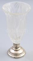 Kehely, ezüst (Ag) foglalatban, jelzett, lepattanással, m: 20,5 cm