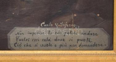 Jelzés nélkül, feltehetően XIX. sz. alkotó: Dante Isteni színjátékából a pokol helyszíne. Olaj, vász...
