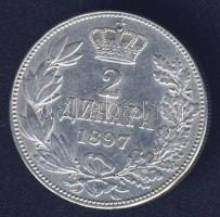 Szerbia 1897. 2D Ag T:2-/3+