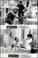 cca 1989 előtt készült, ,,Útközben" című magyar film jelenetei és szereplői, 14 db vintage produkciós filmfotó (vitrinfotó, lobbyfotó) ezüst zselatinos fotópapíron, a használatból eredő (esetleges) kisebb hibákkal, 18x24 cm