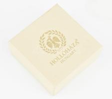 Hollóházi porcelán nyaklánc medál, jelzett, kézzel festett, hibátlan d: 53mm Eredeti dobozában