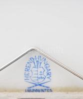 Herendi Indiai kosár multicolor mintás falióra, jelzett, hibátlan, működő szerkezettel, d: 28 cm