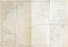 1959 Az Atlanti Óceán északi részének térképe 130x92 cm