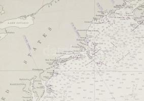 1959 Az Atlanti Óceán északi részének térképe 130x92 cm