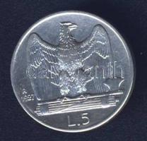 Olaszország 1928. 5L Ag T:3