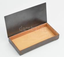 Lignifer iparművész fabetétes díszdoboz, jelzett, 20x10 cm