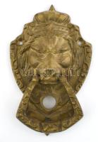 Oroszlánfejes bronz ajtókopogtató, m: 15 cm