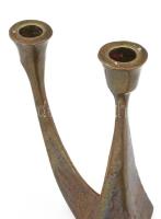 Horst Dahlbeck: Háromágú brutalista gyertyatartó. cca 1975, jelzés nélkül, 23x19 cm
