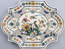 1980 Delft főnixmadár mintás kínáló, jelzett, 23x30 cm