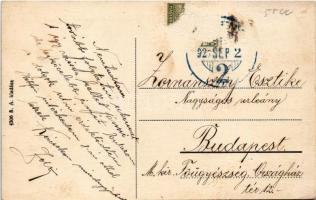 Barcs, vasútállomás, gőzmozdony, vonat. S. A. kiadása (Rb)