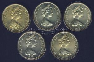 Man-sziget 1979. 1C Ag 5klf db "1000 éves Tynwald" szettben, díszdobozban T:BU Tanúsítvánn...