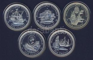 Man-sziget 1979. 1C Ag 5klf db "1000 éves Tynwald" szettben, díszdobozban T:PP Csak 10.000db, tanúsítvánnyal!