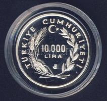 Törökország 1986. 10.000L Ag "Mexikói Labdarúgó VB" T:PP Csak 5000db!