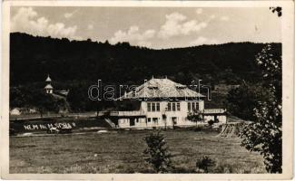 1944 Királd, Borsodi Szénbányák R.T. élelemtára, "Nem Nem Soha!" irredenta felirat. Klemm Béla felvétele (EK)