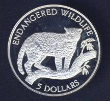 Niue 1992. 5$ Ag "Veszélyeztetett állatvilág-Jaguár" T:PP