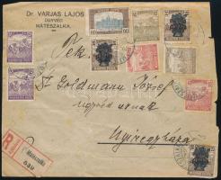 1920 Ajánlott levél 10 db bélyeggel Mátészalkáról Nyíregyházára