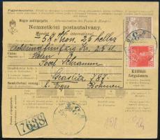 1918 Nemzetközi postautalvány 30f bérmentesítéssel Sopronból Németországba