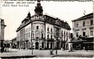 1940 Kolozsvár, Cluj; New York szálloda, Schuster üzlete / hotel, shop + "1940 Kolozsvár visszatért" So. Stpl (EK)