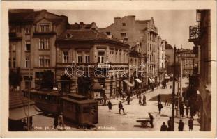Sofia, Sophia, Sofiya; rue Alabinska. Editions Papirus / street, tram, shops (kis szakadás / small tear)
