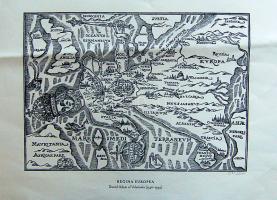 Európa térképét ábrázoló számozott fametszet (id: 1571/2500) (41x29cm)