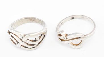 2 darab áttört ezüst (Ag) gyűrű, jelzett, 6,7g, m: 52,56