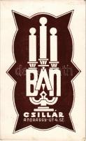 1928 Bán csillár, Budapest Andrássy út 4. / Hungarian chandelier advertisement card (non PC) (EK)