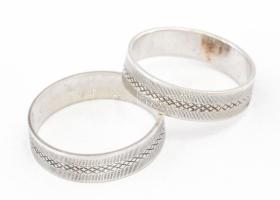 Futómintás ezüst (Ag) gyűrű pár, jelzett, m: 49, 51, nettó: 3,4g