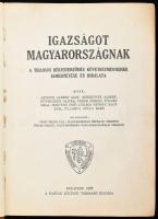 Apponyi Albert et al.: Igazságot Magyarországnak. A trianoni békeszerződés következményeinek ismertetése és bírálata. Bp., 1928, Magyar Külügyi Társaság (Budapesti Hírlap-ny.), 4 sztl. lev.+ 402 p. Első kiadás. Kiadói egészvászon-kötés, sérült, a gerinc és a hátsó kötéstábla hiányzik, helyenként sérült, foltos lapokkal.