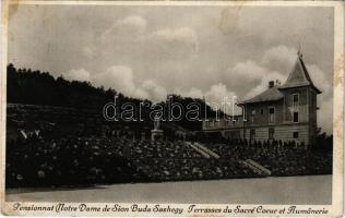 Budapest XI. Sashegy, Pensionnat Notre Dame de Sion Buda, terrasses du Sacré Coeur et Aumonerie / leányiskola / girls' school (fl)
