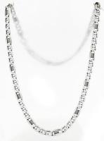 Nagyszemű pálcikás ezüst (Ag) nyaklánc, jelzett, h: 53 cm, 14,4g