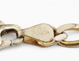 Masszív nagyszemű aranyozott ezüst (Ag) figaro szemes nyaklánc, jelzett, h: 41 cm, 20,5g