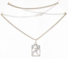 Pancer ezüst (Ag) nyaklánc, nyilas medállal, jelzett, h: 39cm, 6,4g