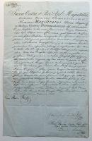 1836 Helytartótanácsi leirat Revicky Ádám főkancellár, főispán MTA-tag és Nádasdy Ferenc érsek, helytartótanácsi tanácsos saját kezű aláírásaival
