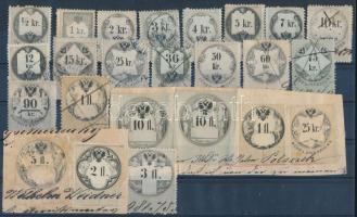 1858 Illetékbélyeg sor gyűjtemény, nagy címletekkel