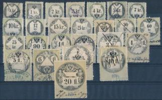 1870 Ausztria / Osztrák illetékbélyeg komplett sor / Austrian document stamp full set