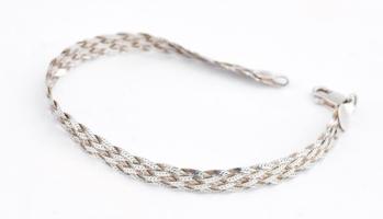 Ezüst (Ag) hatszálas fonott karkötő, jelzett, h: 18 cm, 3,8g
