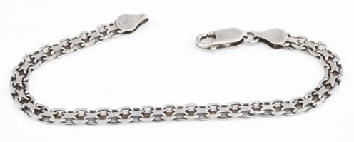 Ezüst (Ag) fantáziaszemes karkötő, jelzett, h: 18 cm, 6,3g