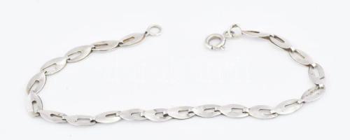 Ezüst (Ag) oválszemű áttört karkötő, jelzett, h: 18 cm, 2,4g