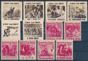 cca 1950 A Szovjet Film ünnepe 12 db levélzáró