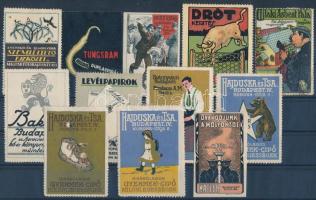 cca 1910-1930 12 db reklám levélzáró