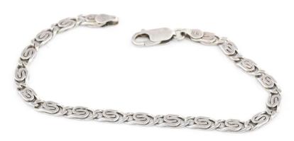 Ezüst (Ag) briósszemű karkötő, jelzett, h: 19 cm, 4,3g