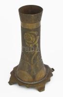 Töltényhüvely váza, bronz, m: 21,5 cm