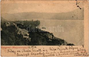 1899 (Vorläufer) Visegrád, látkép, Duna part. Schulz kiadása (vágott / cut)
