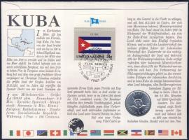 Kuba 1972. 20c érmés borítékon előlapi kubai bélyeggel + hátlapi elsőnapi bélyegzős ENSZ bélyeggel, ...